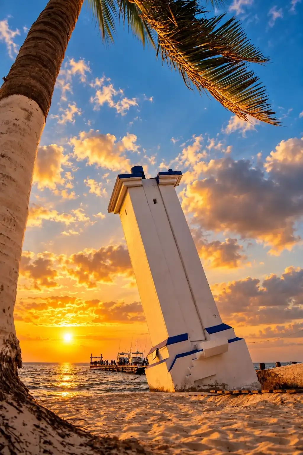Faro inclinado de Puerto Morelos