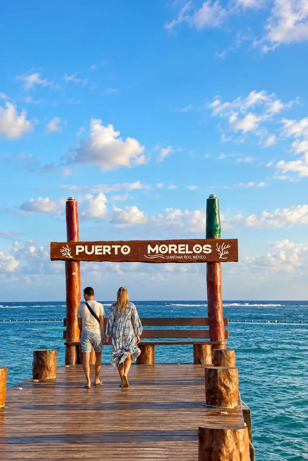 Puerto Morelos waterfront and local coastal life